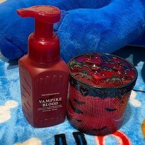 Bath & Body Works Vampire Blood Hand Soap and Candle - Red and Black